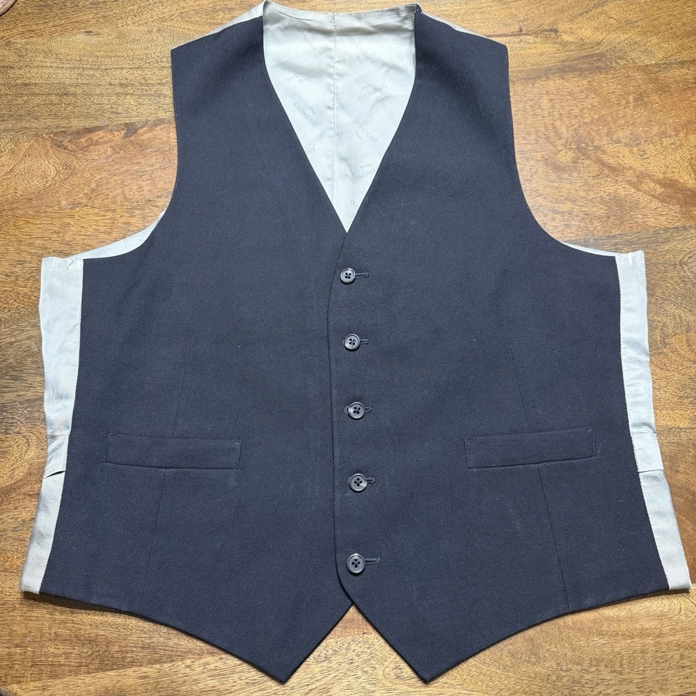 Vintage Givenchy Black Suit Vest Logo Spellout